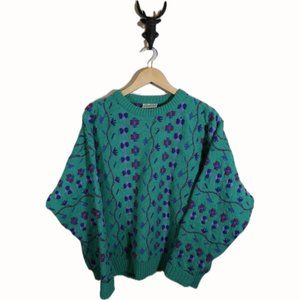 Vintage Glenfife 100% WOOL vibrant made in Scotland Sweater